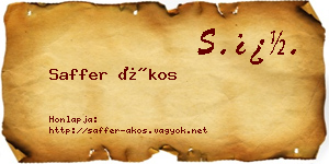 Saffer Ákos névjegykártya